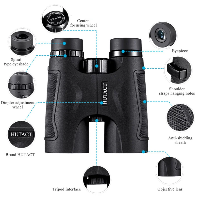 New 10X42 Binoculars Telescope High Magnification HD Professional Zoom  Waterproof Telescope for Bird Watching Hiking Hunting