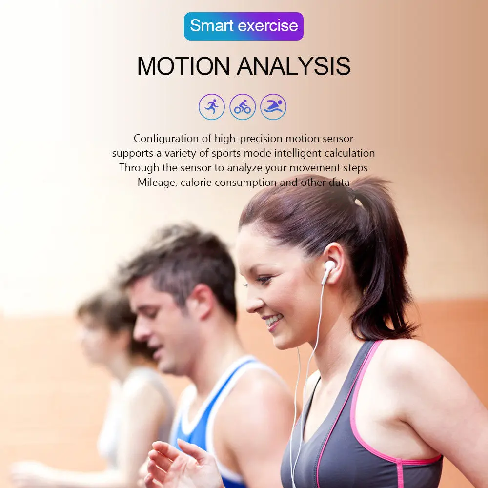 Q8 Bluetooth Smart Watch Heart Rate Oxygen Blood Pressure Sport Fitness Tracker