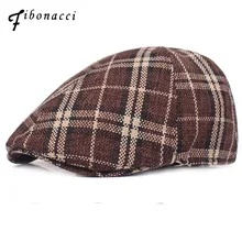 Фибоначчи новая клетчатая льняная летняя газетная Кепка для мужчин и женщин берет шляпа Британский Французский Винтаж Кепка s