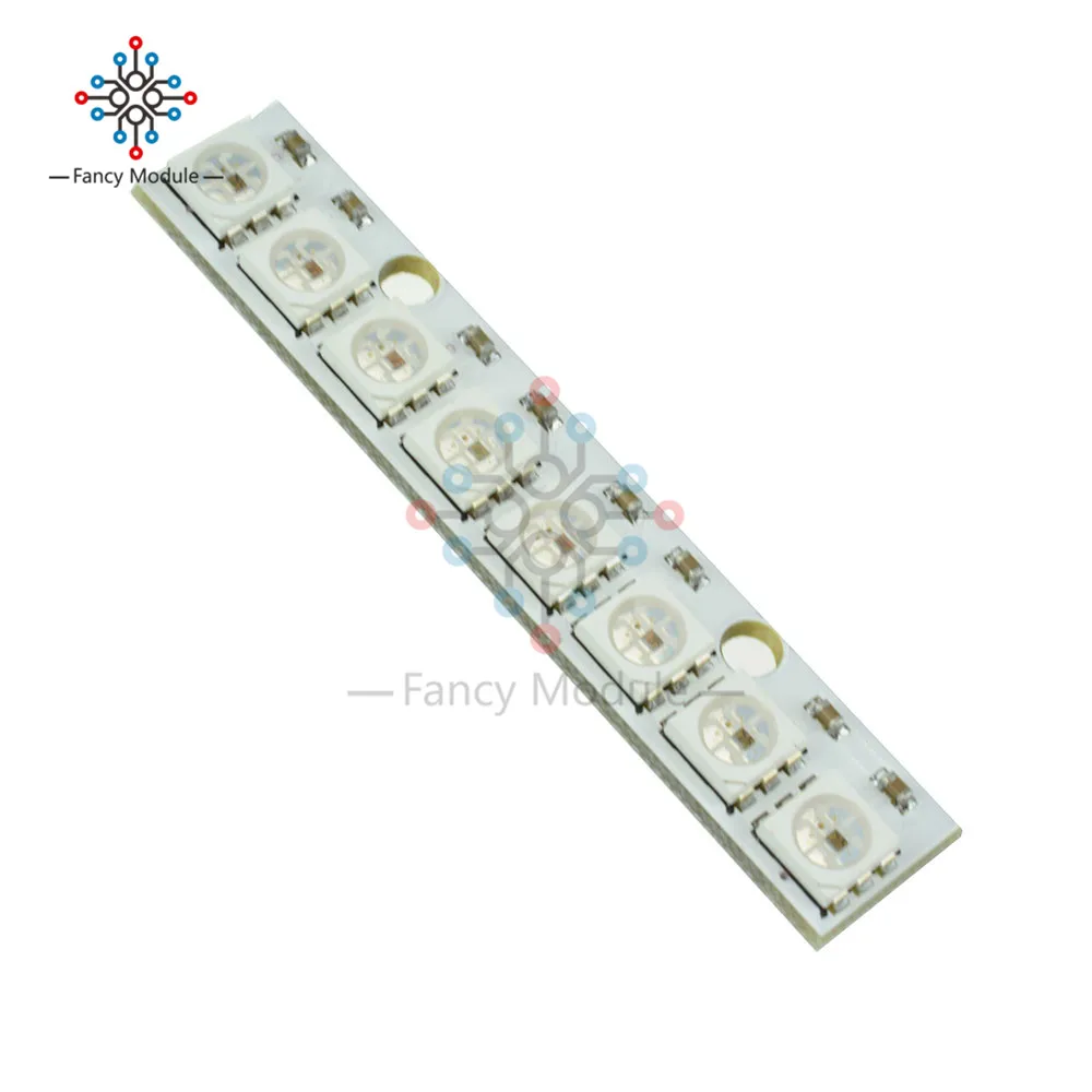 WS2812 WS2812B WS 2811 5050 RGB LED Lamp Panel Module 5V 8-Bit Rainbow Precise | Инструменты