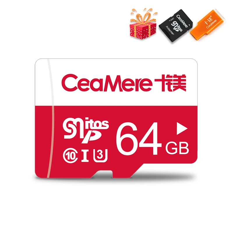 CeaMere карта памяти 256 ГБ 128 Гб 64 Гб U3 UHS-3 32 ГБ Micro sd карта класс 10 UHS-1 флэш-карта памяти Microsd TF/sd карта s для планшета - Емкость: 64 ГБ