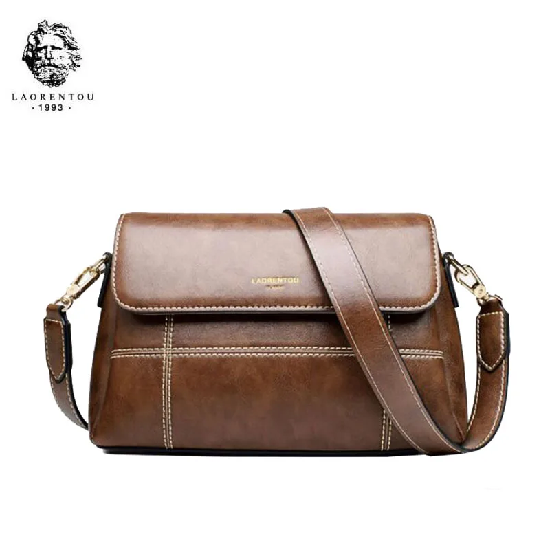 

LAORENTOU high quality luxury brand 2019 new summer fashion leather handbag retro wild shoulder bag Messenger bag female