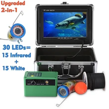 7,0 дюймов 15 м 1000TVL подводный рыболокатор рыболовная камера 15 шт белые светодиоды+ 15 шт инфракрасная лампа рыболокатор IP68 водонепроницаемый