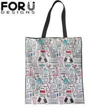 FORUDESIGNS повседневное Лен для женщин Tote плеча Хозяйственные Сумки для дам 3D печатных складной сумка Eco многофункциональные сумочки