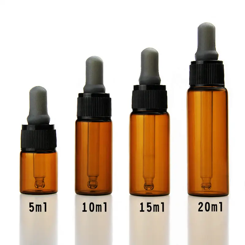 flacons en verre ambré de 10 ml Flacons de pharmacien avec pipette compte-gouttes pour huiles essentielles parfum Flacons à pipette avec pipette en verre 