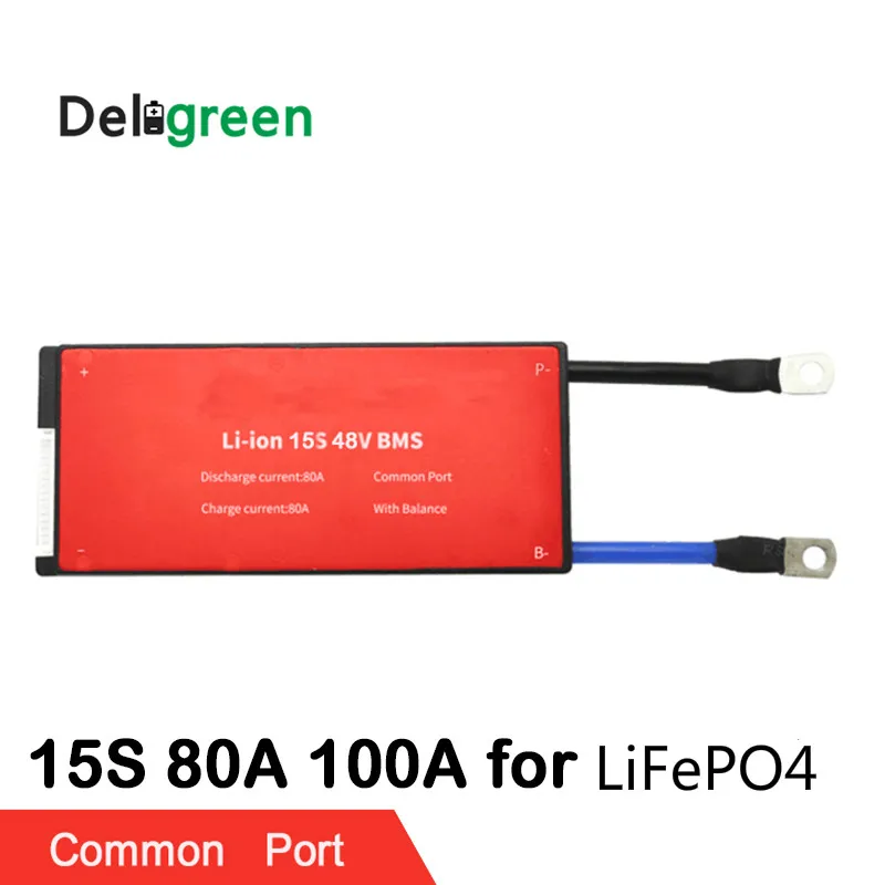 

Deligreen 15S 80A 100A 48V PCM/PCB/BMS for 3.2V LiFePO4 battery pack 18650 Lithium Battery Pack protection board