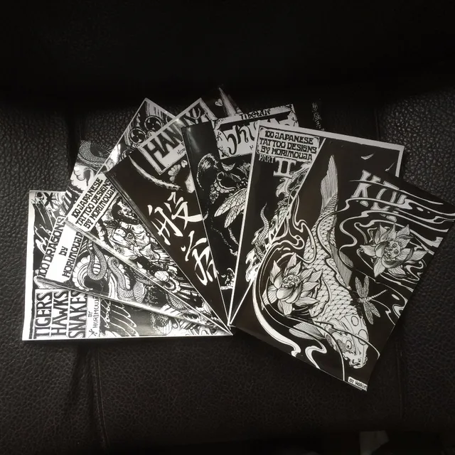 set of 7 japanese tattoo stencil books by horimouja hannya koi set of 7 japanese tattoo stencil books by horimouja hannya koi