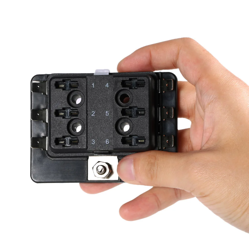 6 Way Mini Blade Fuse Box Holder APM ATM 5A 10A 25A for Car Boat Marine Trike 12V 24V