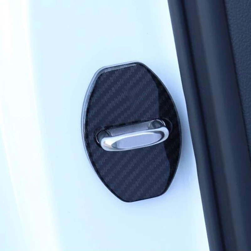 

Carbon fiber Door Lock Buckle Protection Protective Cover trim For VW CC Touran Touareg Magotan car accessories 2007 2015 2016