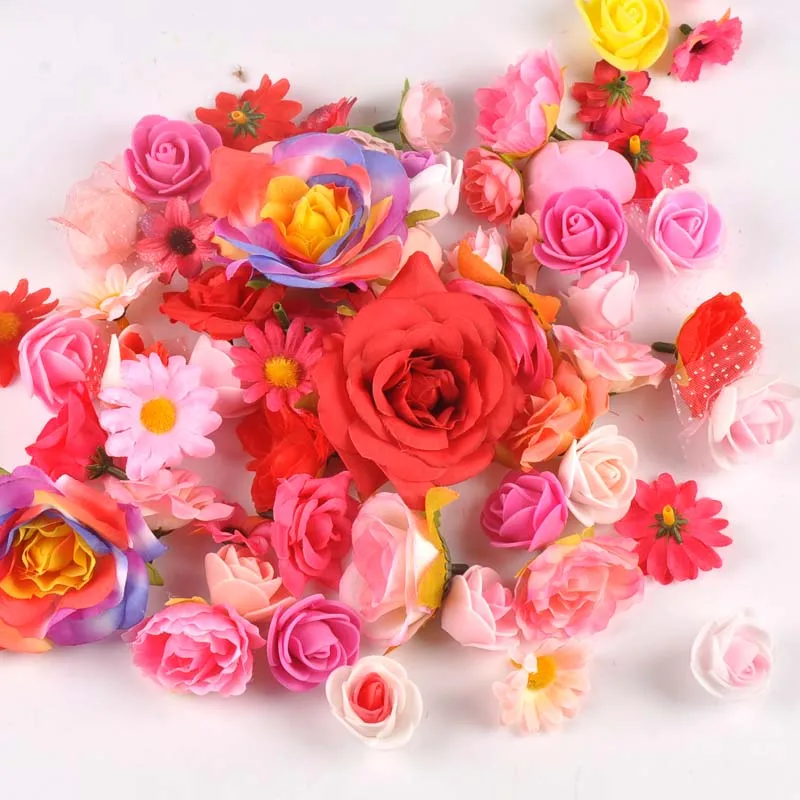 Искусственные цветы для свадебной вечеринки, украшения дома, шелковые/пенопластовые цветы, подарок, сделай сам, свадебная обувь, головные уборы, аксессуары C2232 - Цвет: pinkred