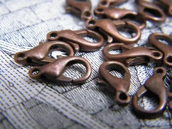 

100pcs/Lot, 16mm, antique bronze , Brass Lobster Clasps, Free Shipping!