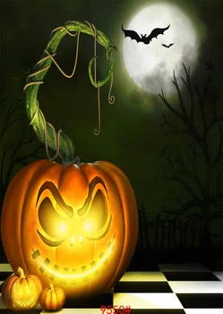 

Halloween background cloth night moon pumpkin horror skull vinyl background Photography-studio-backdrop Photography backdrops