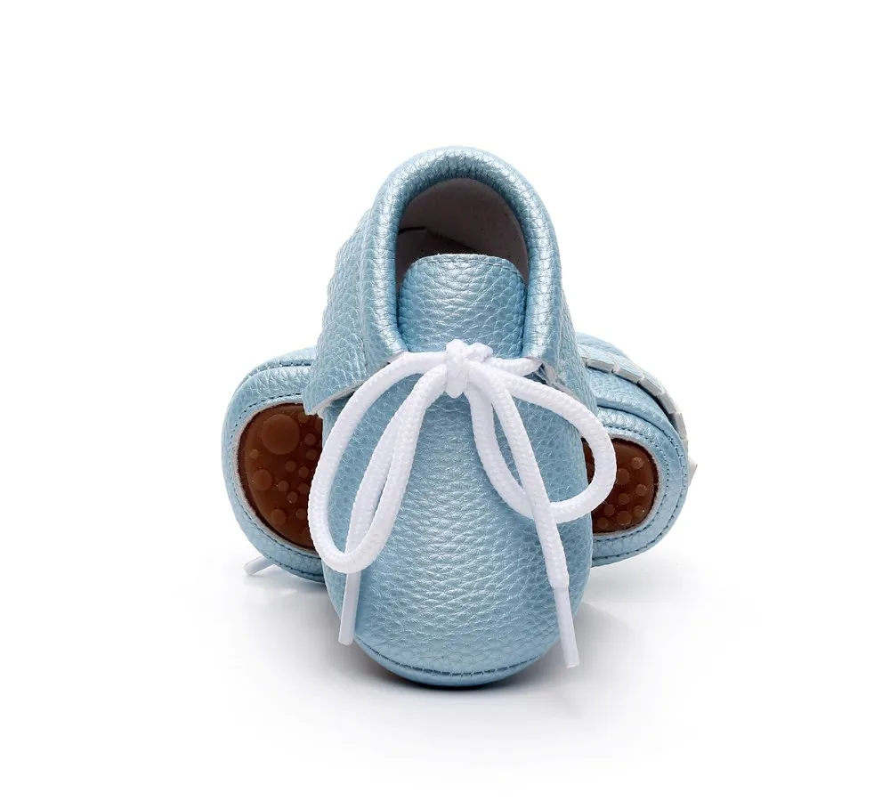 Hongteya из искусственной кожи, для детей мокасины сплошной на шнуровке жесткий резиновая подошва детская обувь для первых шагов новорожденных, обувь для детей