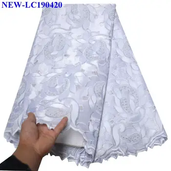 

Latest voile lace With Stones African swiss cotton lace High Quality Swiss voile lace in switzerland for Wedding Dress NXH-03