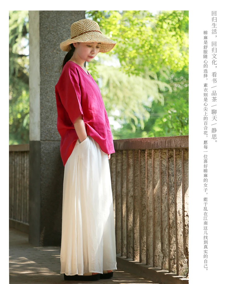 LZJN Women Tops and Blouses 2019 Summer V Neck Short Sleeve Linen Shirt Casual Loose Work Blouse RetroTop Plus Size Blusas (13)