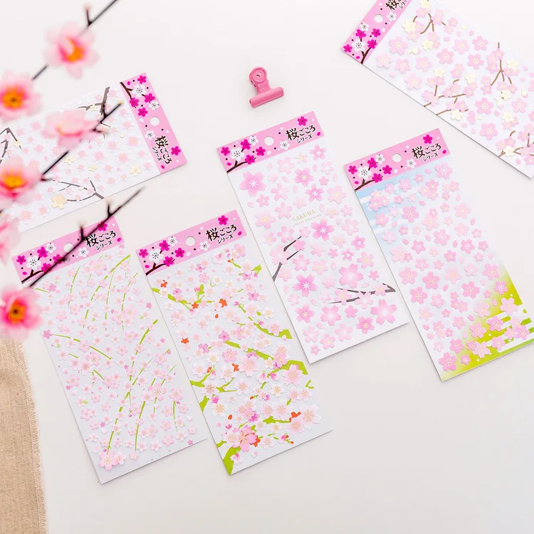 

Pink Cherry Sakura Decorative Stationery Stickers Scrapbooking DIY Diary Album Stick Lable office school supplies