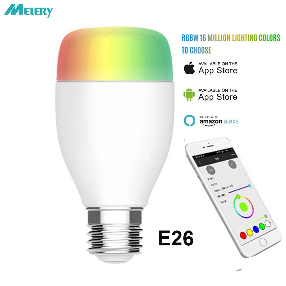 

Wifi Smart Led Light Bulbs 60W Equivalent Dimmable E26 RBGW Multicolor Changing Homekit Work with Alexa Google Assistant