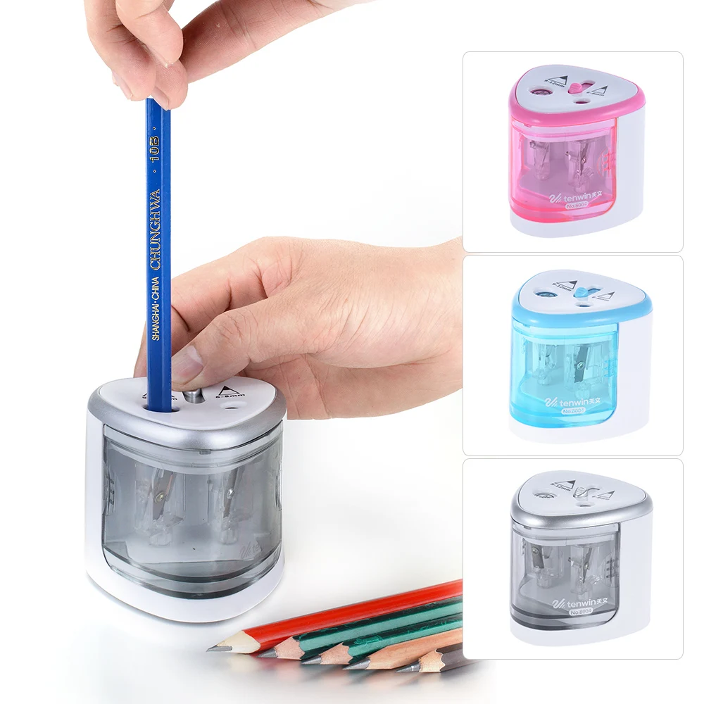 Sharpener,Sacapuntas Electric Pencil Sharpener with USB Port for Colored  Pencils Battery Operated Double Hole Pencil Sharpener for Artists Adults  Kids