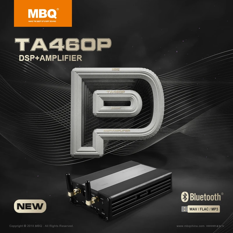 

Car audio DSP amplifier audio processor 4 channels MBQTA-460P support Bluetooth / U disk playback