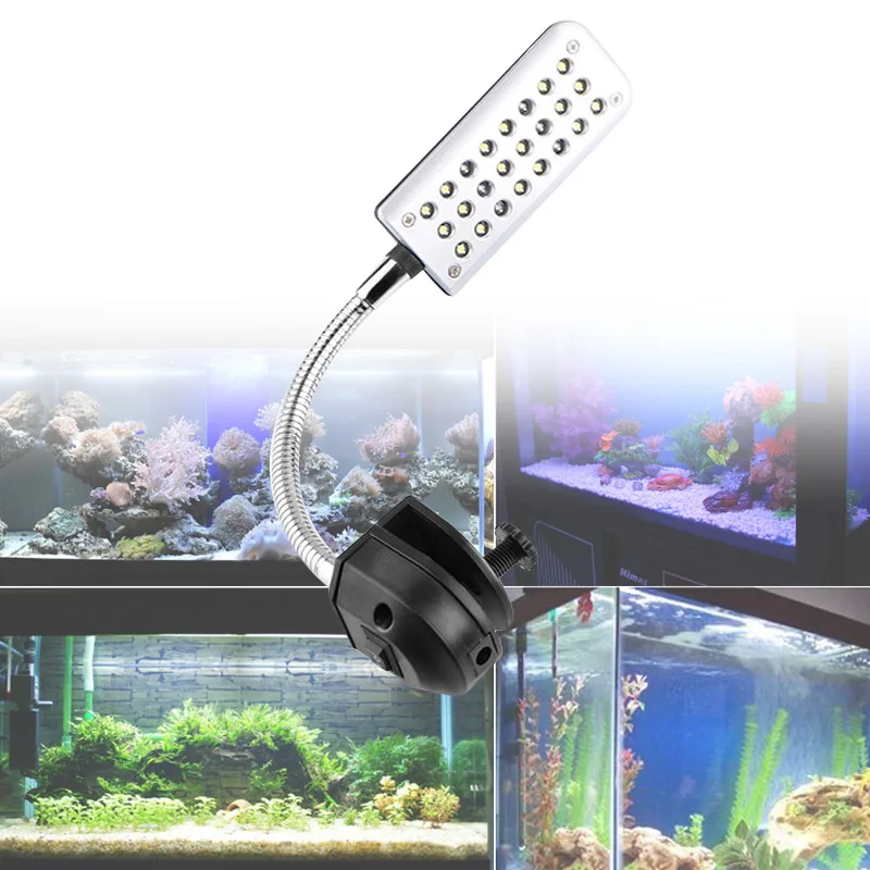 Светодиодный светильник для аквариума, светильник для аквариума, гибкий энергосберегающий Регулируемый зажим, распродажа