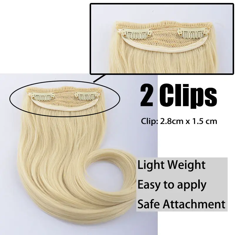 SNOILITE 9inch middle part bangs fake bangs hair pieces brown black clip in hair extensions bangs fringe for women