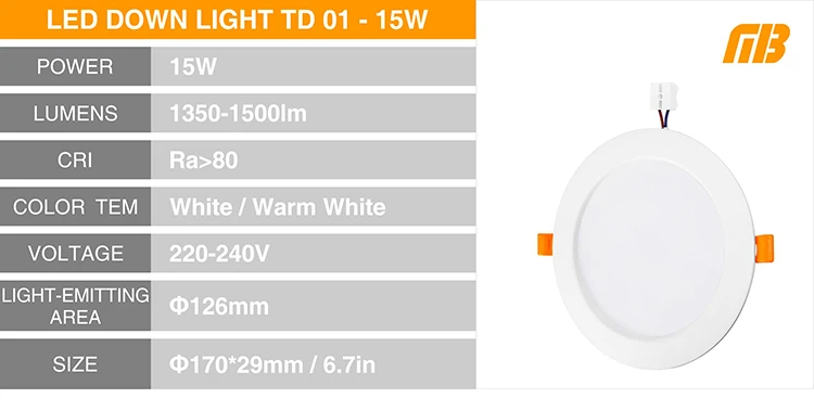 [MingBen] LED Downlight Panel Aluminum Ceiling light 3W 5W 7W 9W 12W 15W 18W 220V Downlight Warm White Cold White Lamp For Foyer