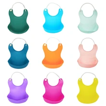 Силиконовый Твердый нагрудник, объемный водонепроницаемый нагрудник для еды, нагрудник для еды, мягкий удобный для мытья