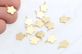 

10 Pcs 24K Brass , MetalCharm,Gold PlatedCharms. 8x11mm BRT249*