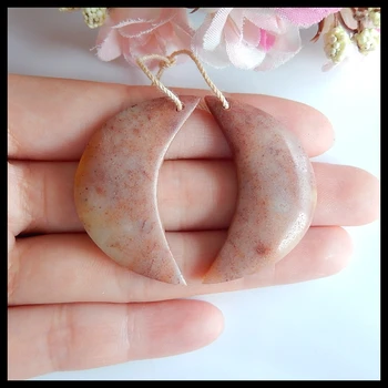 

Natural Amazonite Carved moon Fashion Woman Earring Bead,Semiprecious jewelry earring,39x21x5mm,11.9g