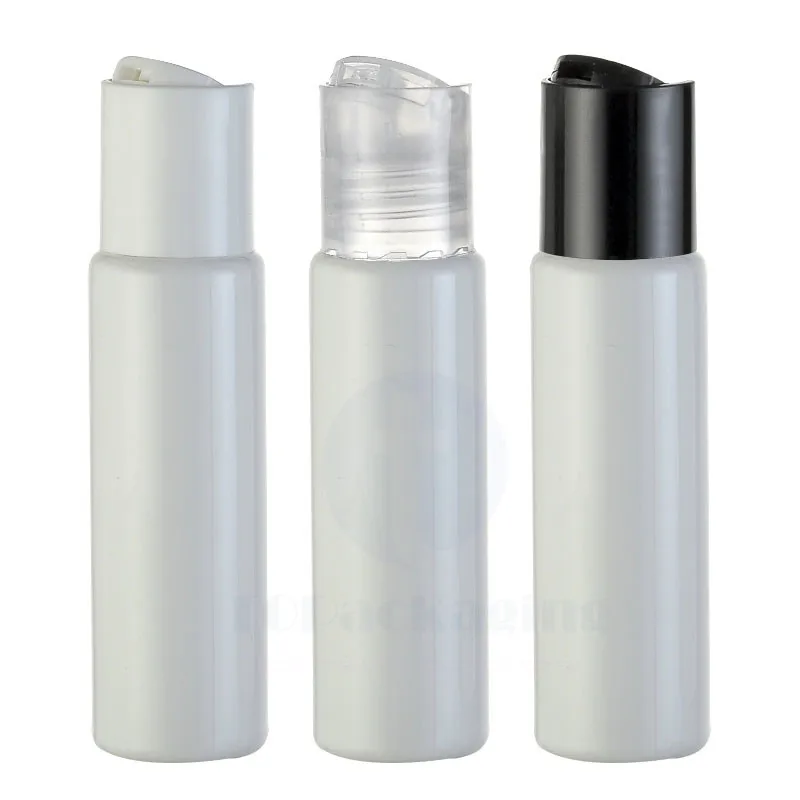 50PCS-30ML Press Screw Cap Bottle,White Plastic Cosmetic Container,Empty Serum Bottle,Sample Shampoo Sub-bottling,Flat Shoulder 10pcs 500ml screw cap bottle green plastic cosmetic container sample serum sub bottling empty shampoo bottle flat shoulder