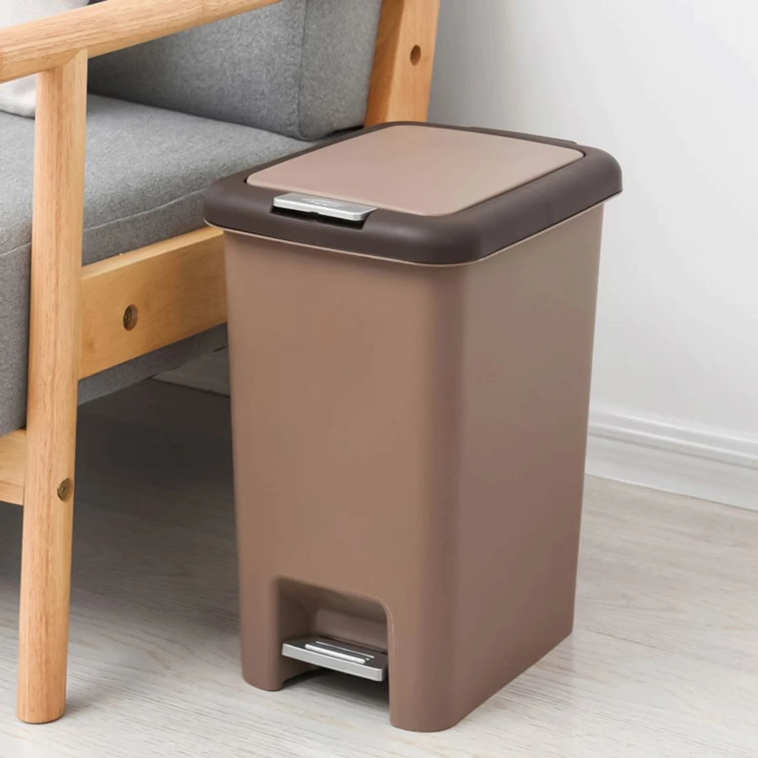 Günstig HIPSTEEN Mülleimer 8L 10L Drücken Abdeckung Küche Abfall Bin Wohnzimmer Wc Papierkorb Büro Papier Korb Haushalt Fuß pedal