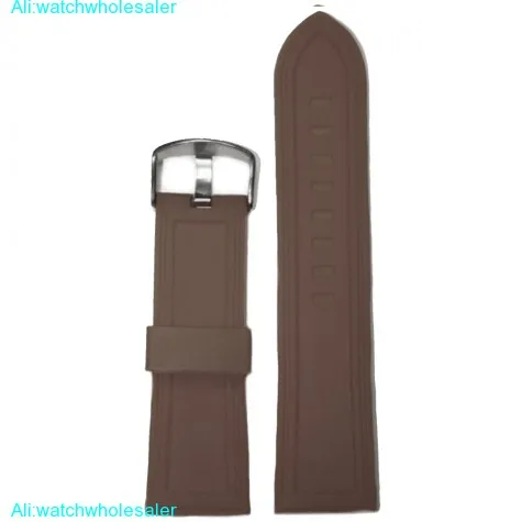 22mm Dark Brown Silicone Jelly Rubber Unisex Watch Band Straps WB1054K22JB
