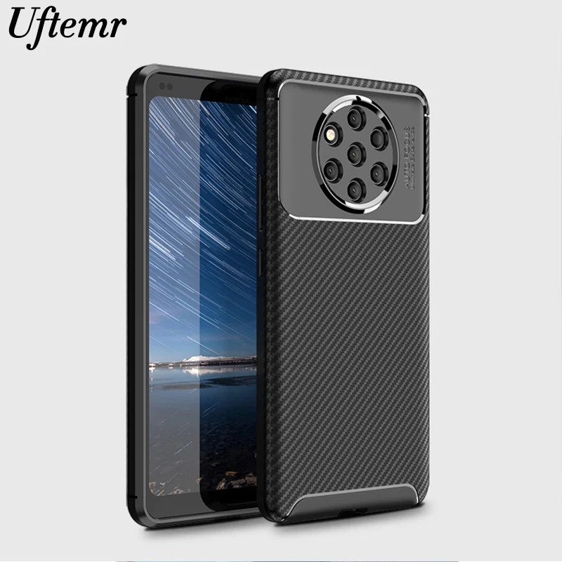 

Uftemr Carbon Fiber Case for Nokia 9 PureView Soft Silicone TPU ShockProof Back Cover for Nokia 9 PureView TA-1094 TA 1094 funda