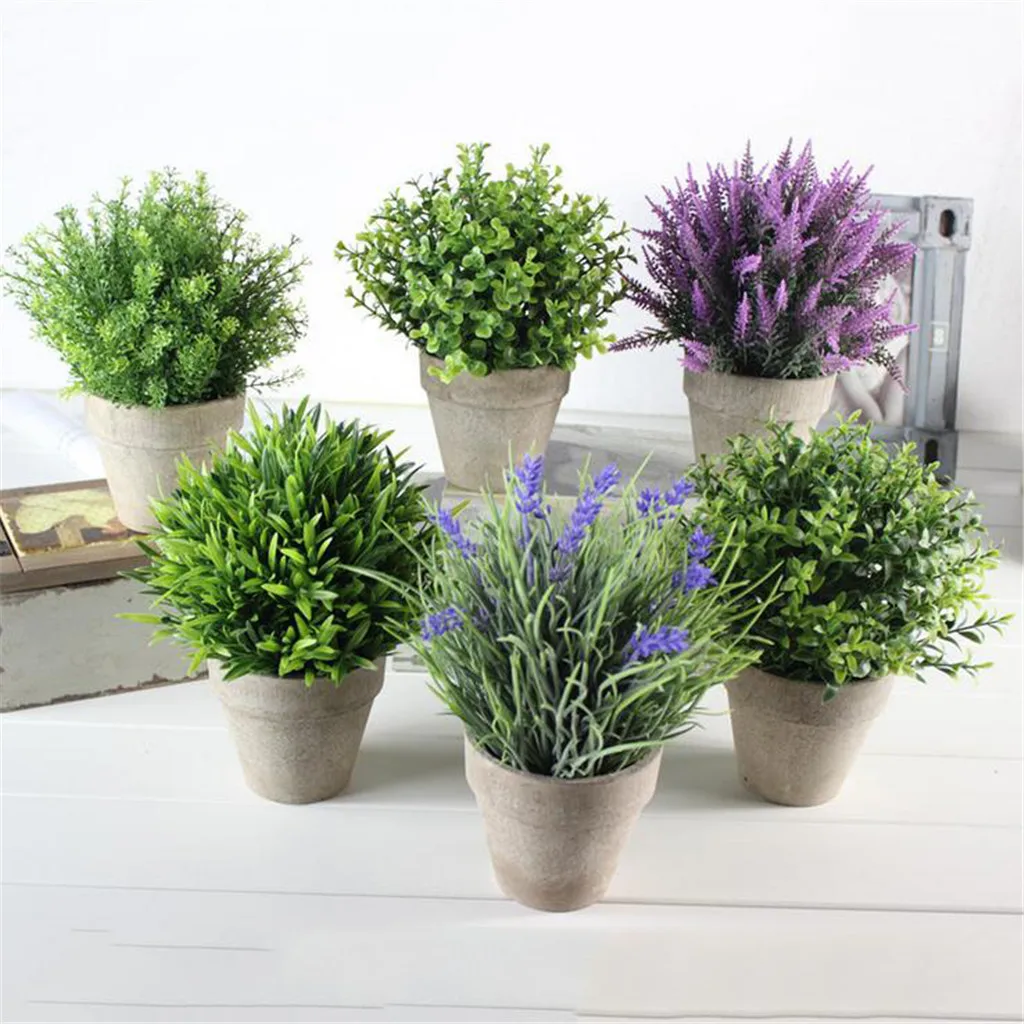 Artificial Flowers Simulation Potted Plants Green Creative Home Decorations Ornaments Fleur Artificielle Fake Flowers