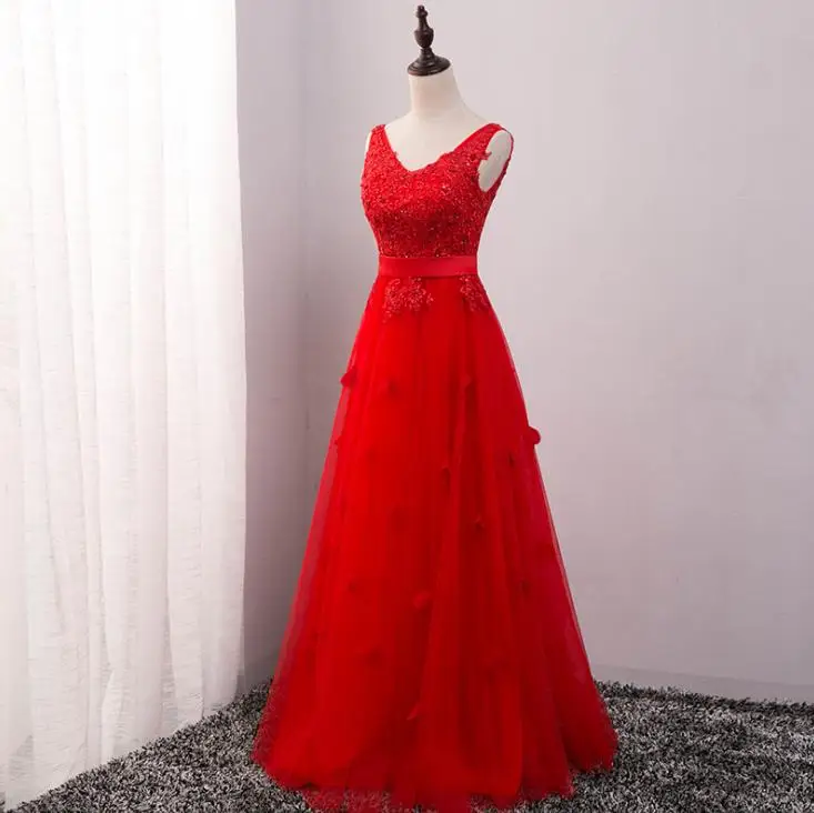 VENSANAC Lace Flowers V Neck Sash Long A Line Evening Dresses 2018 Elegant Sequined Party Appliques Tulle Prom Gowns VENSANAC Lace Flowers V Neck Sash Long A Line Evening Dresses 2018 Elegant Sequined Party Appliques Tulle Prom Gowns