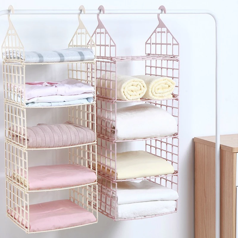 Clothes Hanging Organizers Wardrobe Closet Storage Box Hanging Pocket Garment Shelf Underwear Shoes Holder Accessories Supplies