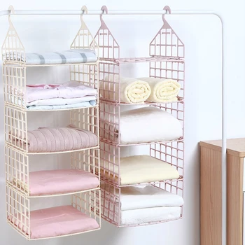 

Clothes Hanging Organizers Wardrobe Closet Storage Box Hanging Pocket Garment Shelf Underwear Shoes Holder Accessories Supplies