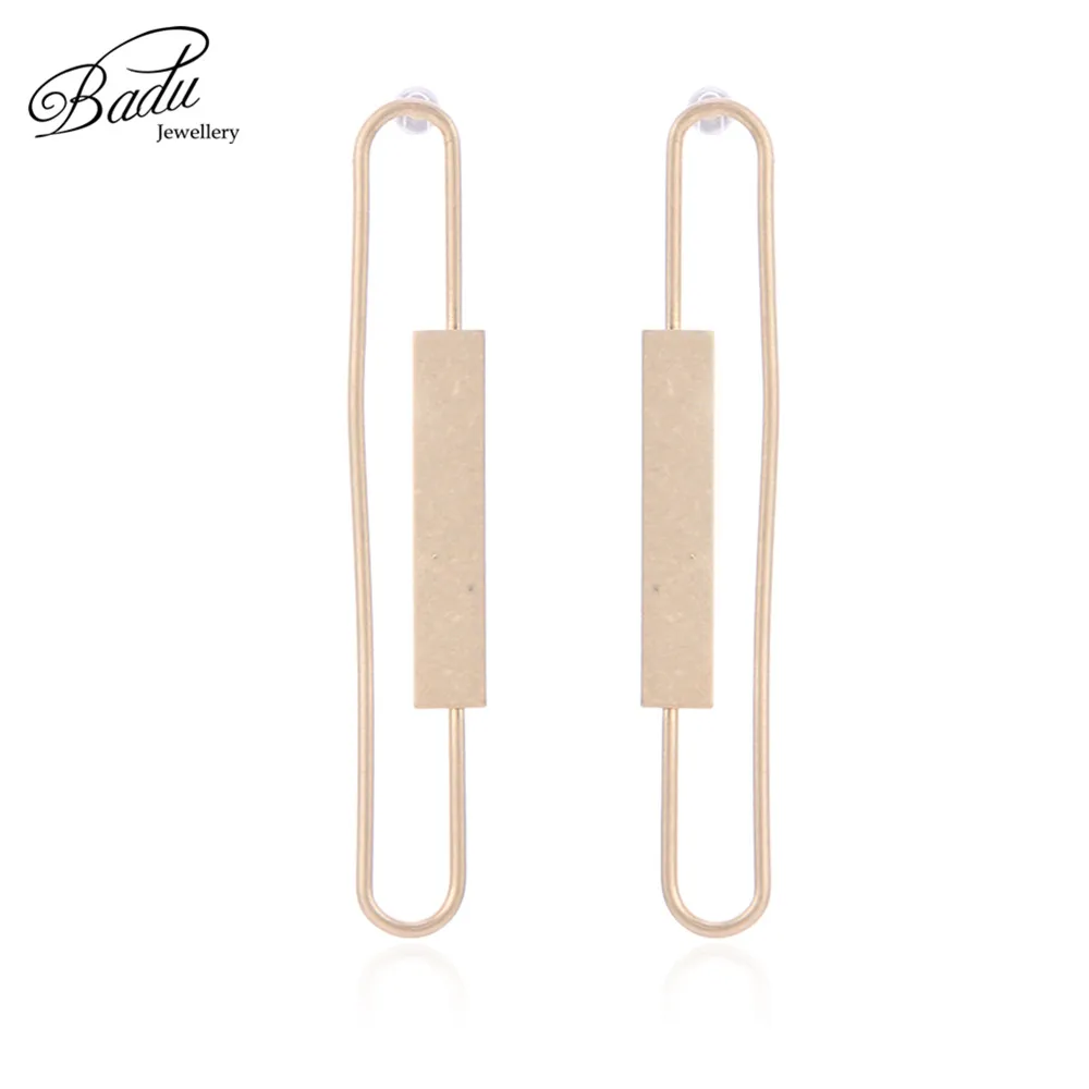 

Badu Gold Silver Zinc Alloy Stud Earrings Women Geometric Metal Studs OL Style Simple Fashion Jewelry Wholesale