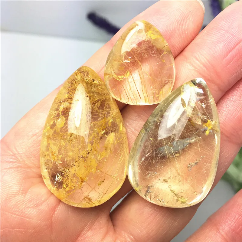 

Natural hair golden topaz crystal furnishing articles perfect collocation