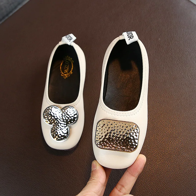 

2019 Kids Shoes For Girls Sneakers Flat Shoes Single Shoes Soft Spring Dance children PU Leather shoes chaussure fille enfant