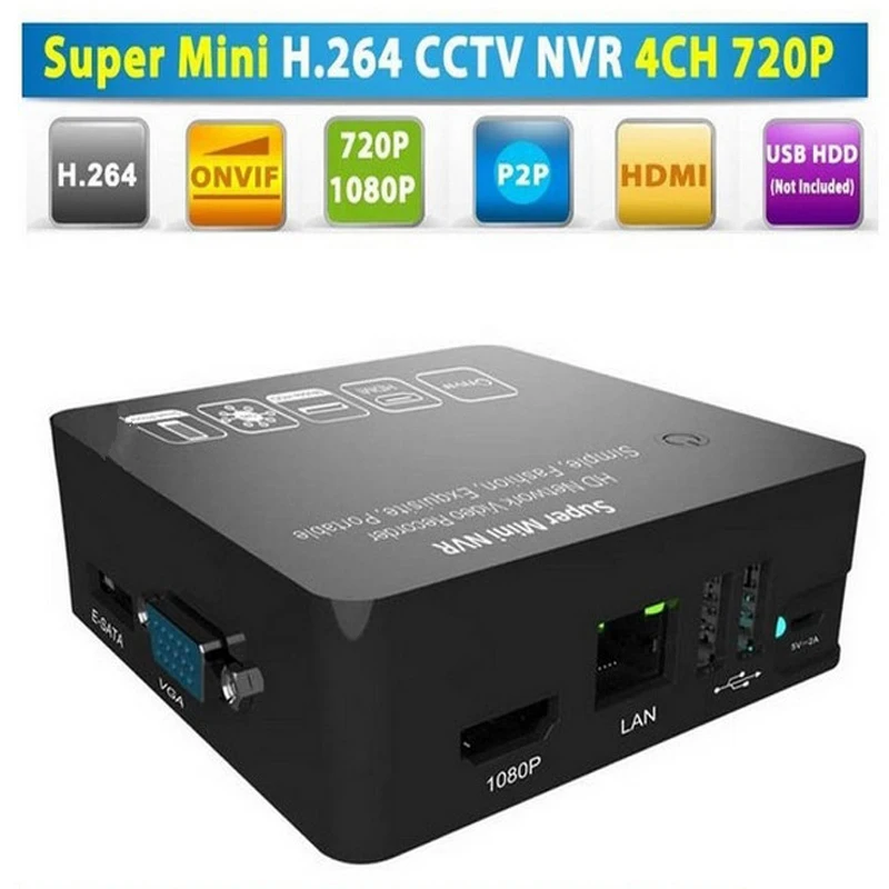 4Ch супер мини 1080P ONVIF сеть NVR видеорегистратор с 15X цифровым зумом обнаружения движения Внешний Мобильный 1T HDD поддерживается