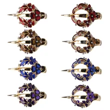 Для женщин с металлическим цветком Свадебная обувь со стразами свадебная заколка для волос аксессуар для парикмахера подарок для девочек#11