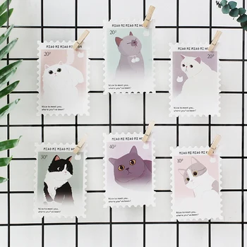 

30pcs/lot Korean Cute Cat Design Postcards Kawaii Message Note Creative Paper Bookmark Fresh Style Creative Stationery