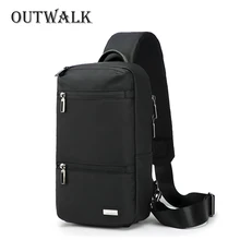OUTWALK, новинка, повседневные мужские нагрудные сумки, сумка для телефона, слинг, сумка, хит, много карманов, мужские сумки через плечо, модные сумки на плечо, черные