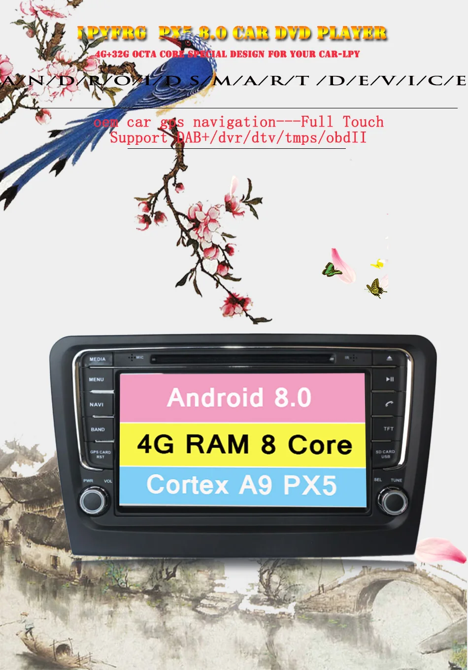 Excellent Android 9.0 Car Stereo DVD Player GPS Glonass Navigation for Skoda Rapid 2013 - 2018 RAM 4GB Video Multimedia Radio headunit 1