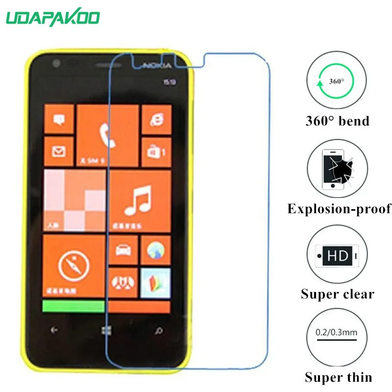 

udapakoo clear Tempered (soft glass) film for Nokia Lumia 620 N620 Nano Explosion-proof glass Screen Protector