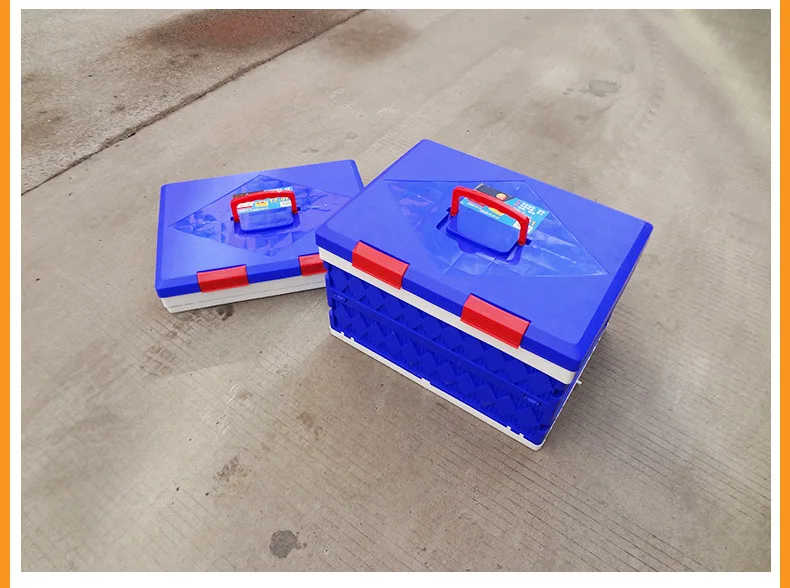 45л Трехцветная складная пластиковая коробка для хранения багажника, автомобильная коробка для хранения, автомобильные принадлежности,, серый, черный и синий цвета