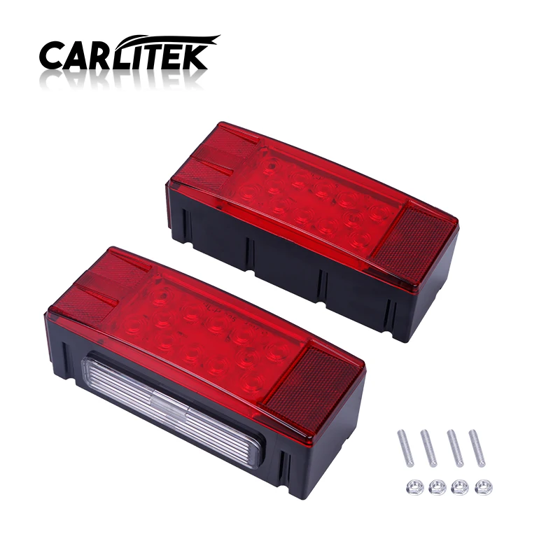 CARLitek 2 шт. сигнальный задний фонарь светодиодный красный внешние автомобильные огни обратный тормоз водонепроницаемый авто трейлер