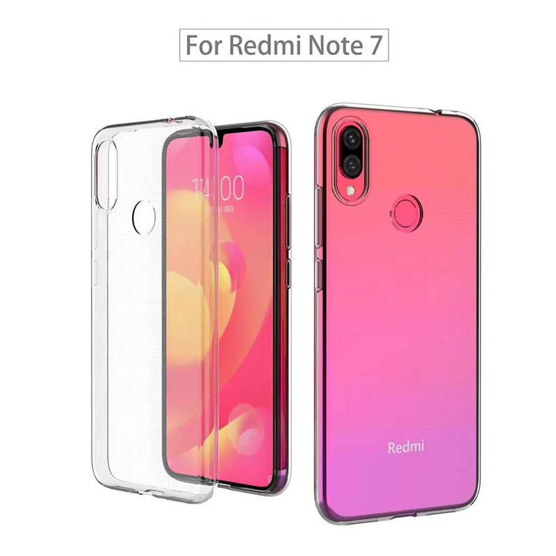 100 шт./лот для Xiaomi Redmi Note 7 ТПУ чехол телефона Red mi pro 7Pro ультра-тонкий прозрачный