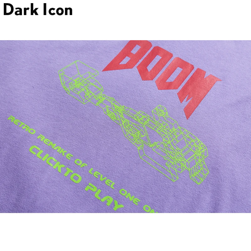 Dark Icon Boom T-shirt Men Crew Neck Cotton Men's Tshirts Oversized Street Tee Shirts for Men 2019 Summer Man Clothing